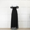 Bernadette Black Net White Flower Sleeveless Maxi Dress