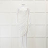 Norma Kamali White One Shoulder Ruched Dress