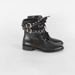 Evaluna Black Ankle Boots With Buckles & Zip