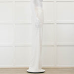 Halpern White Sequined Wide Leg Trousers