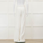 Halpern White Sequined Wide Leg Trousers