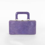 Galliano Purple Framed Top Handle Lizard Skin Bag