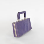 Galliano Purple Framed Top Handle Lizard Skin Bag