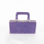 Galliano Purple Framed Top Handle Lizard Skin Bag