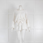 Melissa Odabash White Textured Bell Sleeve Cover Up Minidress