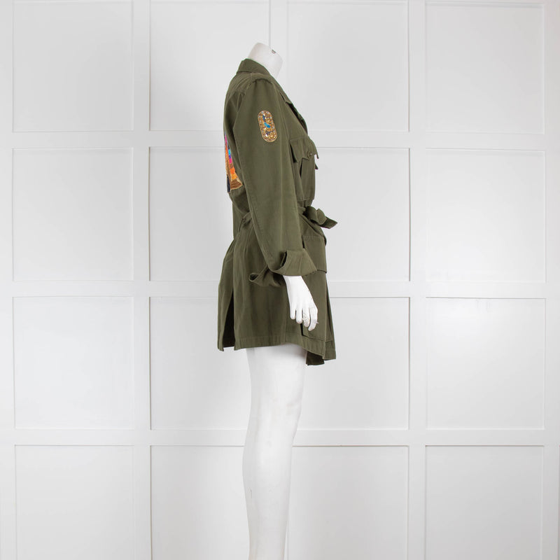 Figue Khaki Military Jacket with Beading