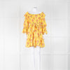 Borgo De Nor Yellow Bouquet Mini Dress