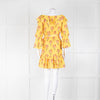 Borgo De Nor Yellow Bouquet Mini Dress