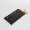 Prada Black Saffiano Clutch With Gold Wrist Strap