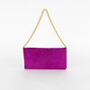 Mulberry Purple Suede Gold Chain Ava Clutch Bag