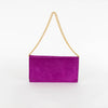 Mulberry Purple Suede Gold Chain Ava Clutch Bag