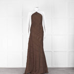 16Arlington Brown Low Back Halter Neck Santana Gown