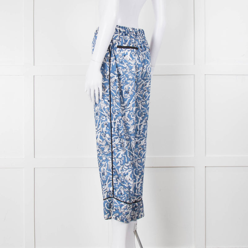 Victoria Victoria Beckham Blue Printed Crop Pyjama Trousers