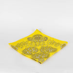 Givenchy Yellow Beige Print Silk Small Scarf