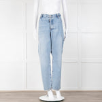 Frame Blue Acid-Washed Oversized Jeans