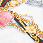 Gucci Cream Multi Charm Print Silk Scarf