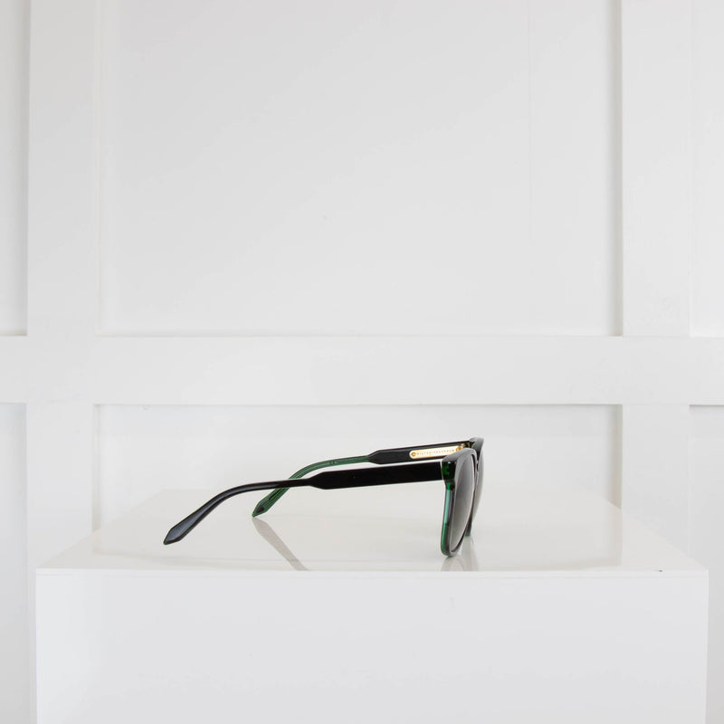 Victoria Beckham Dark Green Frame Sunglasses