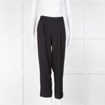 Vince Black Pleated Front Cropped Trousers