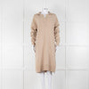 Joseph Beige Wool Polo V Neck Long Sleeve Dress