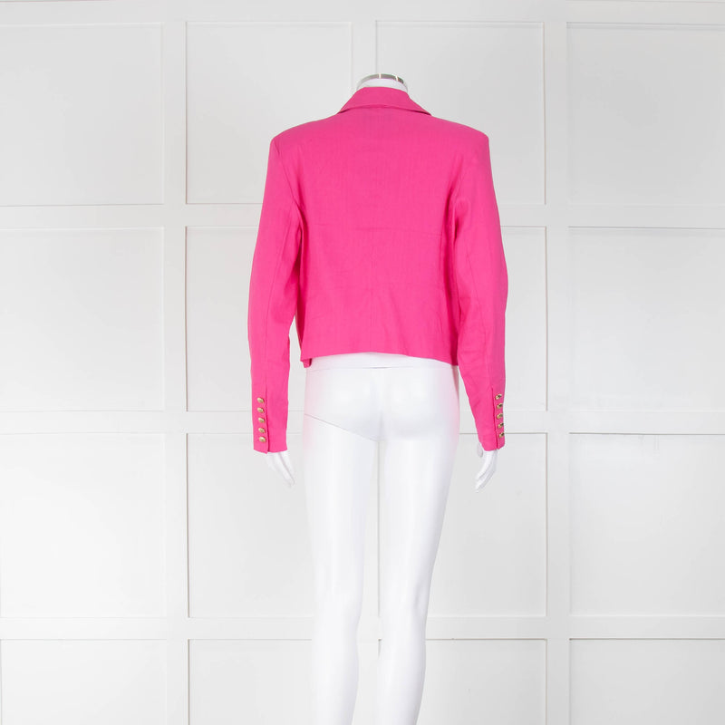 House of Harlow 1960 Pink Cropped Linen Jacket