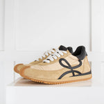 Loewe Flow Runner Beige Suede and Black Trainers