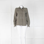 Frame Khaki Green Lyocell Front Pocket Shirt