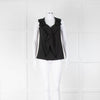 Diane Von Furstenberg Black Ruffle Front Sleeveless Top