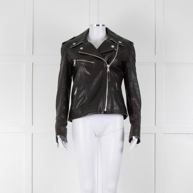 Victoria Victoria Beckham Black Leather Biker Jacket