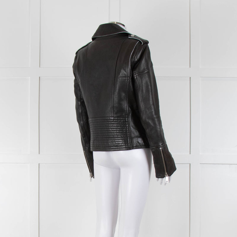 Victoria Victoria Beckham Black Leather Biker Jacket