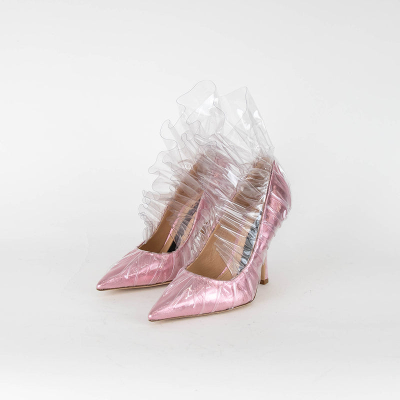 Midnight 00 Pink Transparent Tulle Effect Pumps