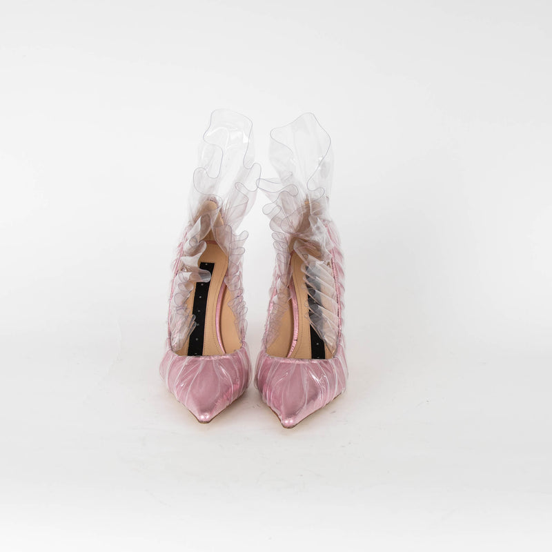 Midnight 00 Pink Transparent Tulle Effect Pumps