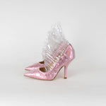 Midnight 00 Pink Transparent Tulle Effect Pumps