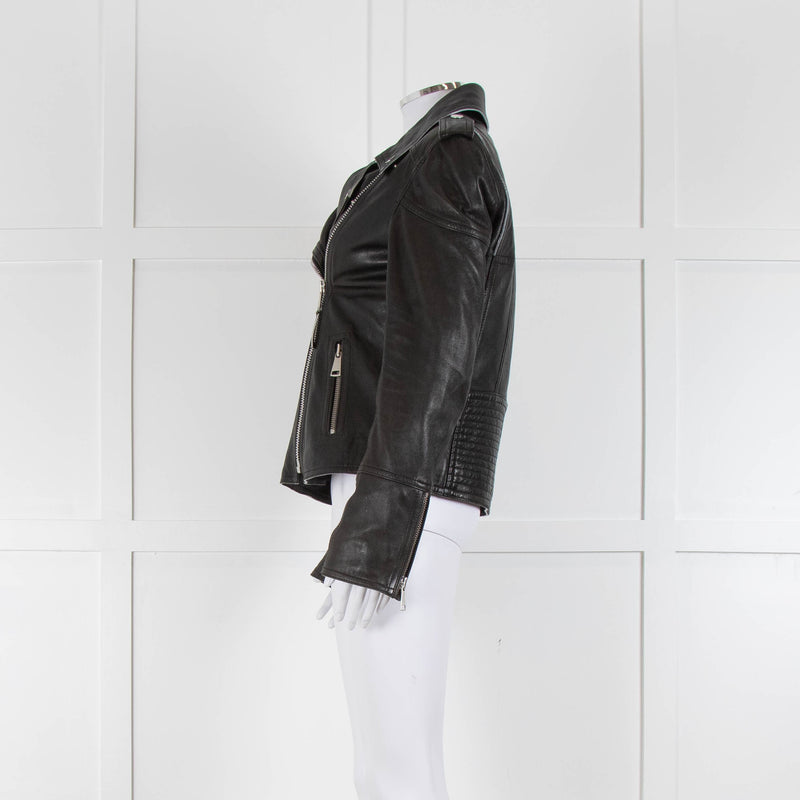 Victoria Victoria Beckham Black Leather Biker Jacket