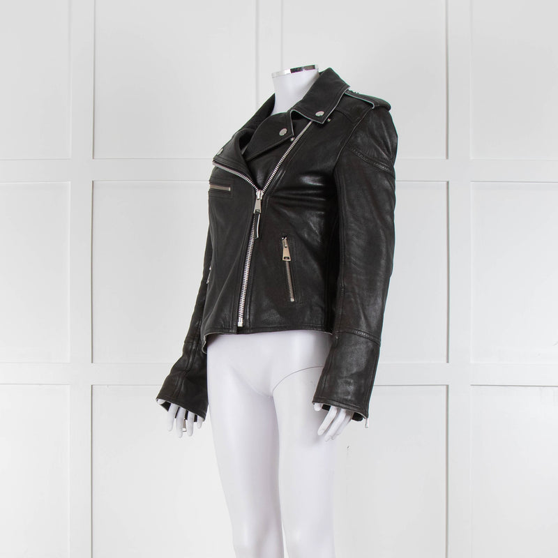 Victoria Victoria Beckham Black Leather Biker Jacket