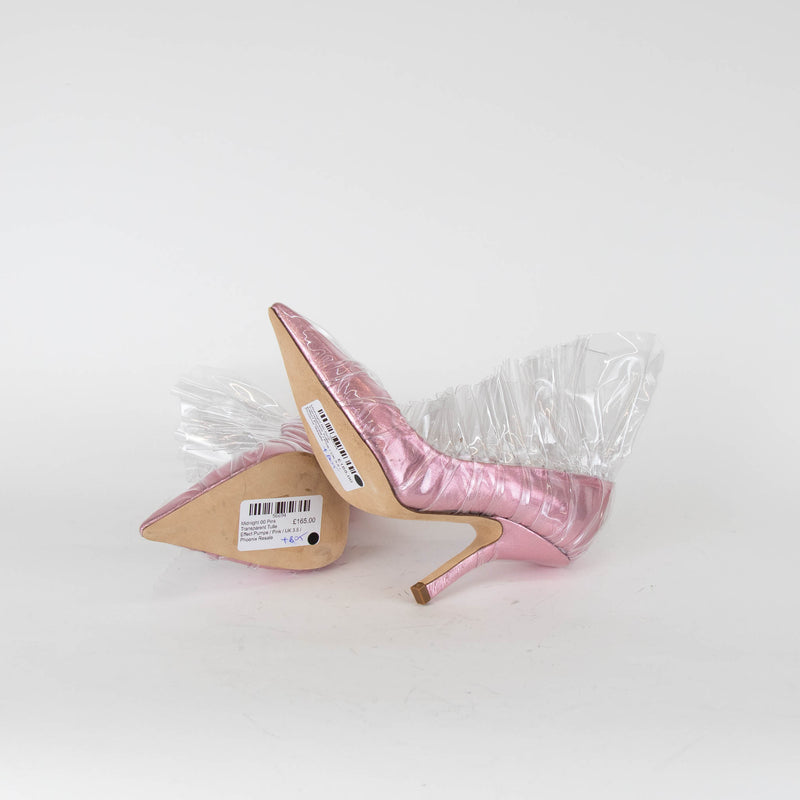 Midnight 00 Pink Transparent Tulle Effect Pumps