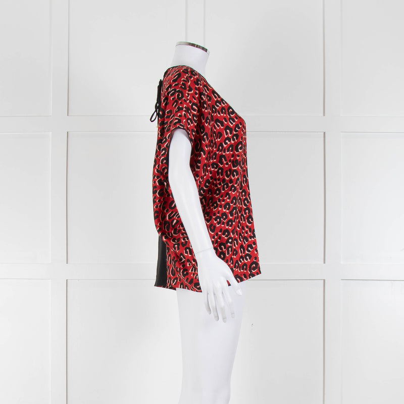 Louis Vuitton Red Black Stephen Sprouse Print Sleeveless SilkTop