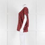 Louis Vuitton Red Black Stephen Sprouse Print Sleeveless SilkTop