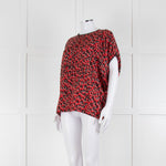 Louis Vuitton Red Black Stephen Sprouse Print Sleeveless SilkTop