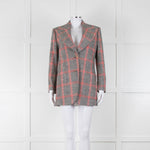 Gucci Cream Black Red Check Blazer Jacket