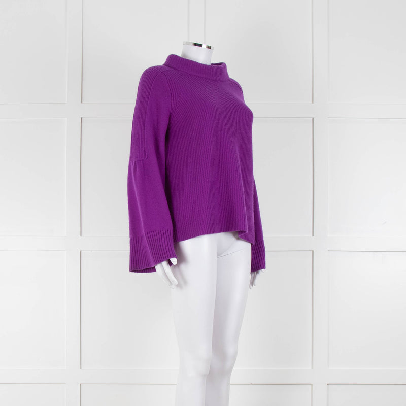 Dorothee Schumacher Purple Cashmere Ribbed Sweater