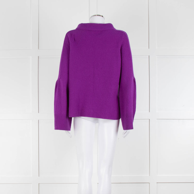 Dorothee Schumacher Purple Cashmere Ribbed Sweater