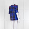 Victoria Victoria Beckham Royal Blue Pink Short Sleeve Check