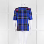 Victoria Victoria Beckham Royal Blue Pink Short Sleeve Check