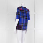 Victoria Victoria Beckham Royal Blue Pink Short Sleeve Check