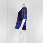 Victoria Victoria Beckham Royal Blue Pink Short Sleeve Check