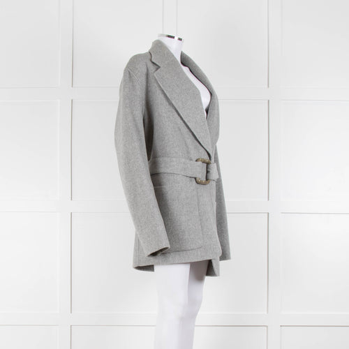 Acne Studios Grey Wool Double Faced Belted Jacket