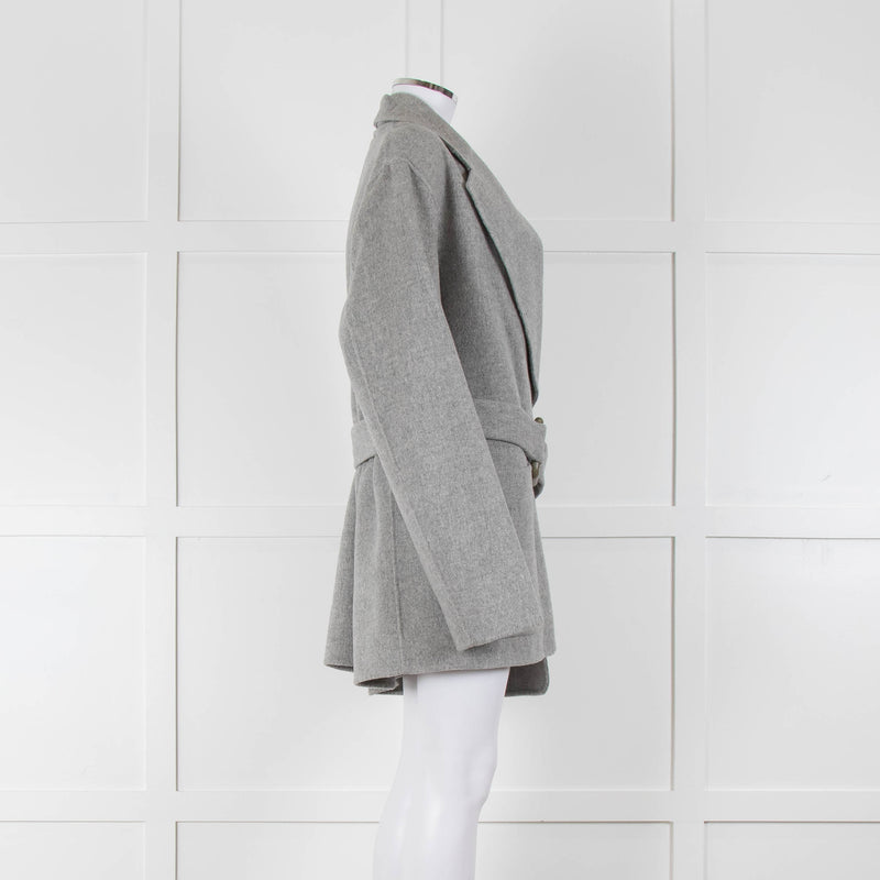 Acne Studios Grey Wool Double Faced Belted Jacket