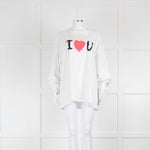 Balenciaga I Love You Cotton White Jersey Sweatshirt