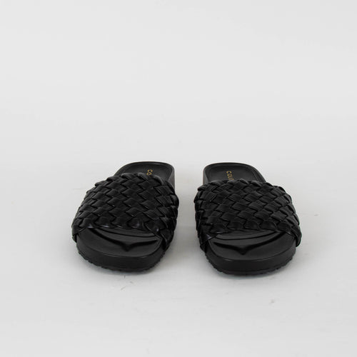 Cole Haan Black Braided Sliders