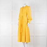 ME + EM Yellow Lace Belted Maxi Dress